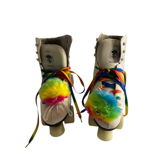 Retro Rainbow Light-Up Roller Skates EPIC White Size 6 - Picture 3 of 8